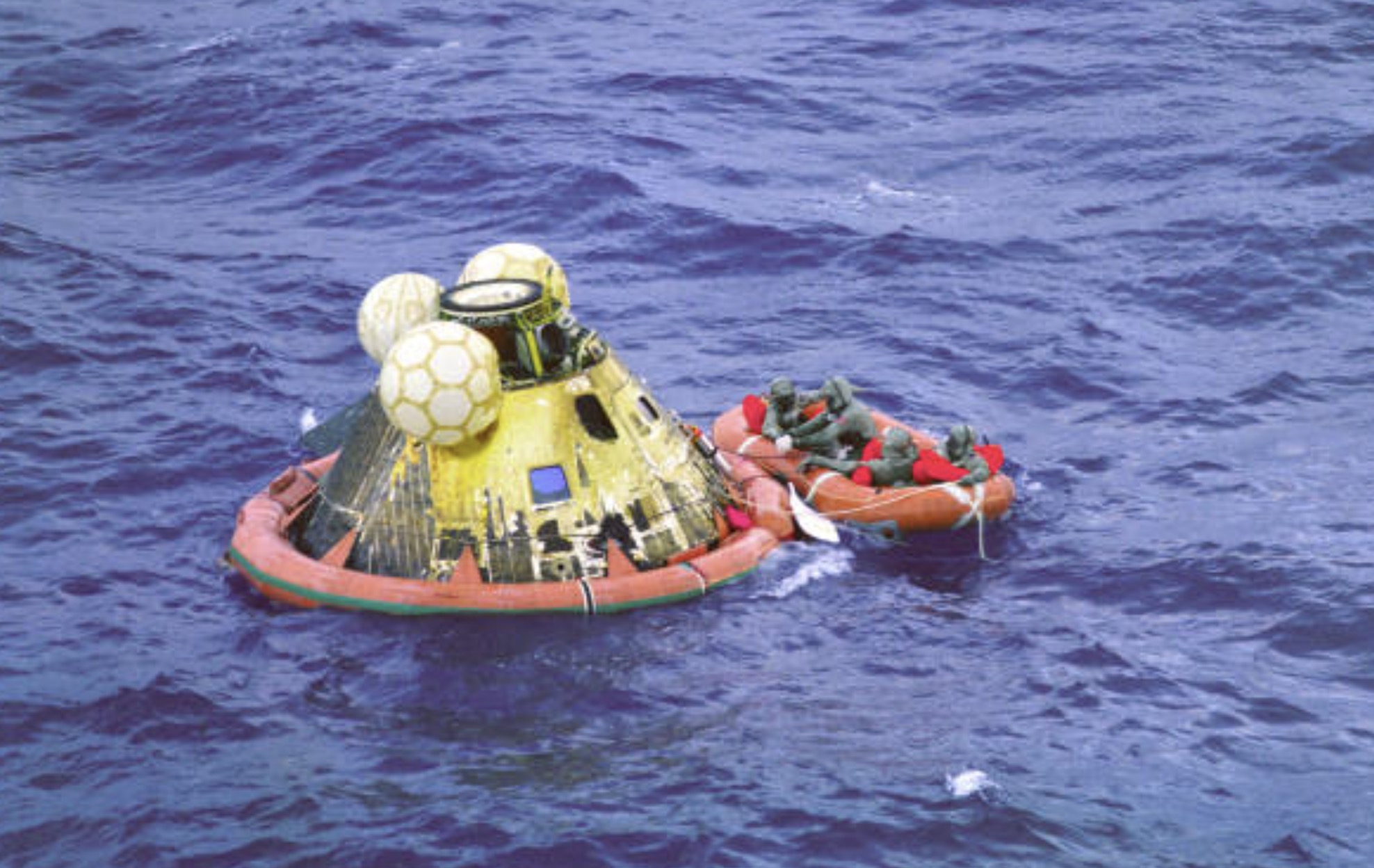 Splashed down in the Pacific