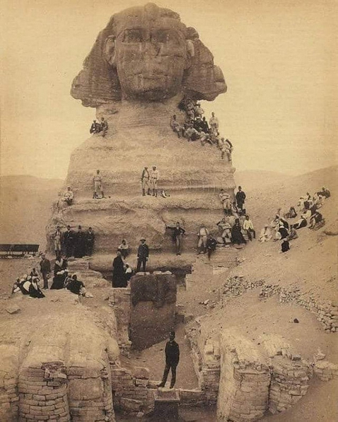 Visitors Climb the Sphinx