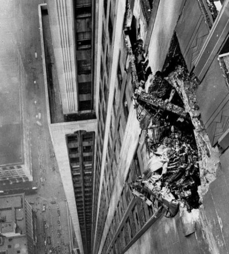 The Remnants Of A Plane Crash Into the Empire State Building (1945)