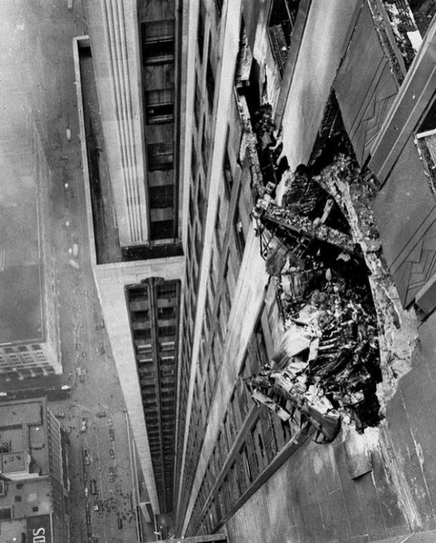 The Remnants Of A Plane Crash Into the Empire State Building (1945)