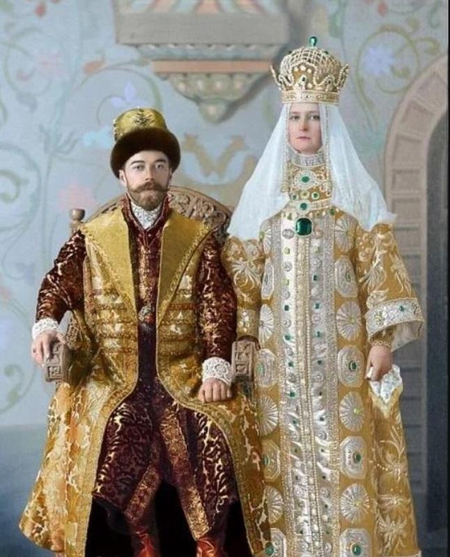 The Royal Couple in Gilded Attire