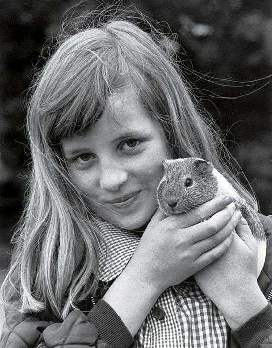 Young Princess Diana with Her Pet Guinea Pig