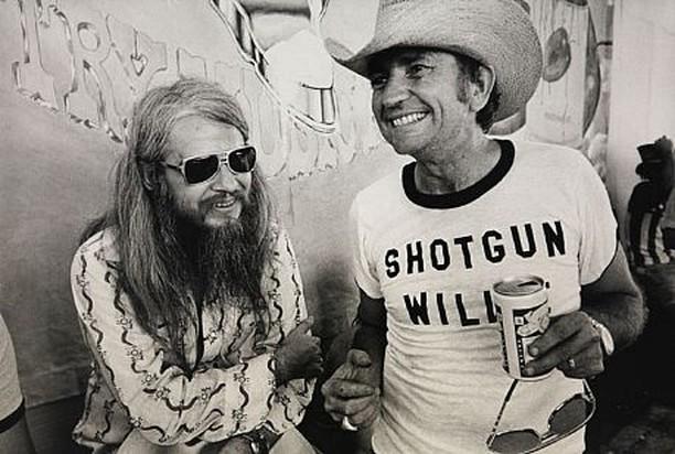 Leon Russell and a beardless Willie Nelson, 1979