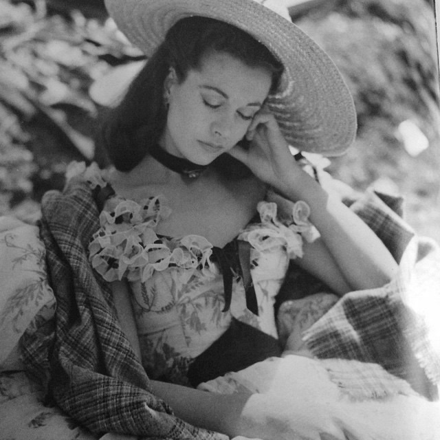 Vivien Leigh napping on the set of Gone With the Wind