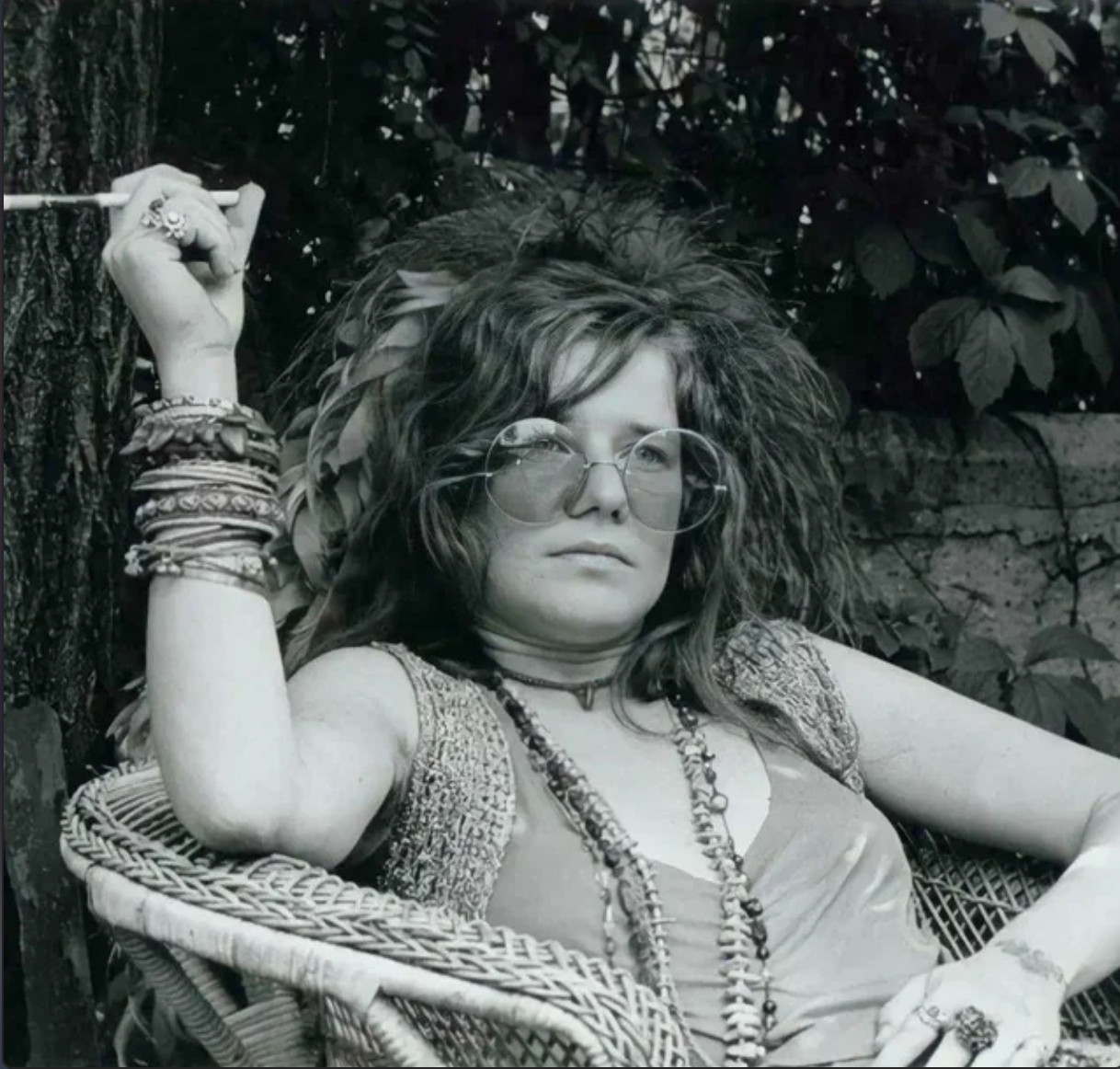Janis Joplin hanging out and catching some rays during the summer of 1970, just months before her untimely death